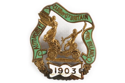 Lot 206 - Automobile Club of Great Britain & Ireland – Gordon Bennett Trophy Event Lapel Badge Brooch, 1903