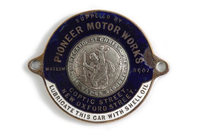 Lot 213 - Pioneer Motor Works Dashboard Plaque, c1920s