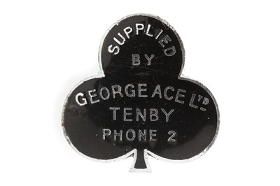 Lot 255 - George Ace Tenby Garage Dashboard Plaque, c1920s
