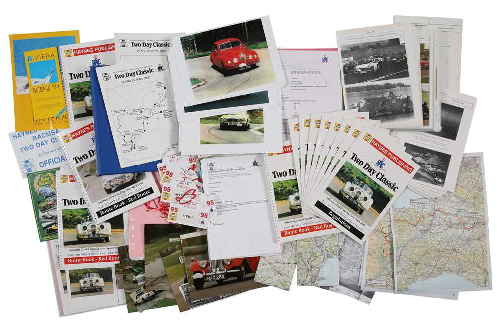 Lot 102 - Haynes Two-Day Classic Rally Paperwork
