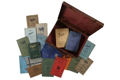 Lot 44 - A Small Vintage  Suitcase Containing Pre-War Motorcar Handbooks