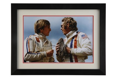 Lot 269 - Steve McQueen and Derek Bell on the set of Le Mans, 1971