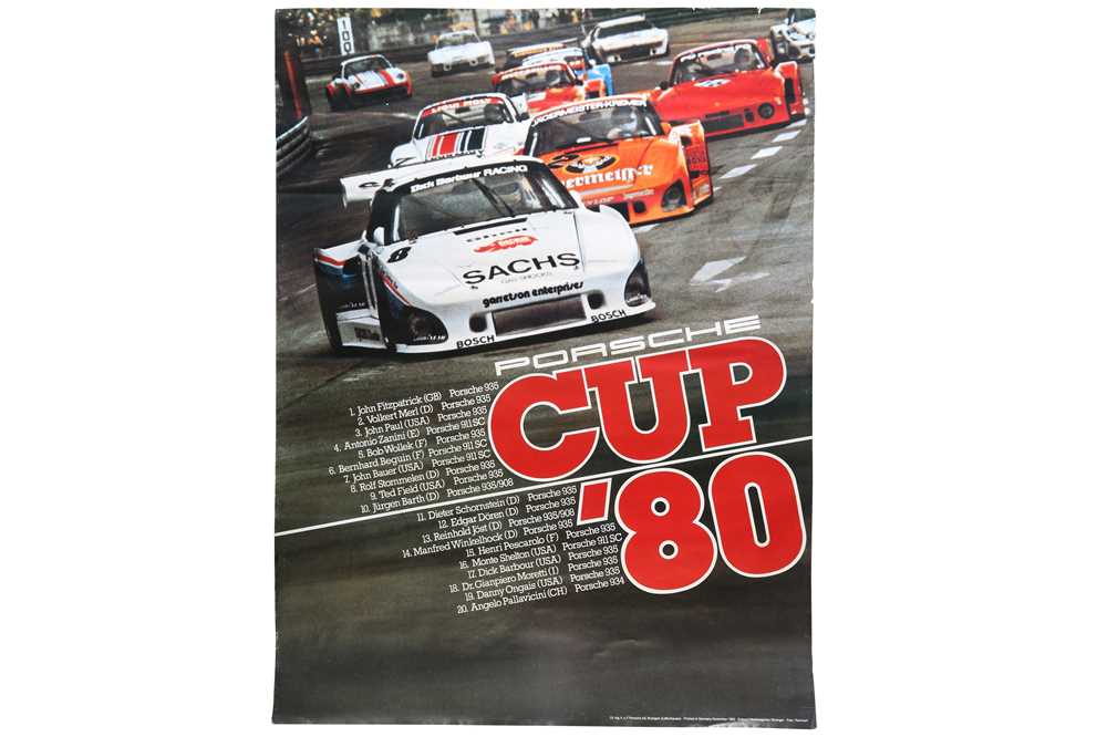 Lot 274 - Original Porsche Factory Poster - Porsche Cup '80