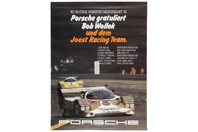 Lot 275 - Original Porsche Factory Poster - Joest Racing Team, 1983