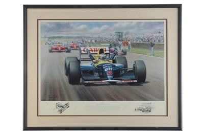 Lot 276 - 'Victory' - Nigel Mansell Artwork Print by Tony Smith (Signed)