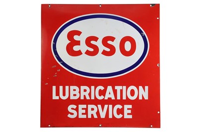 Lot 393 - Esso Lubrication Service Enamel Sign