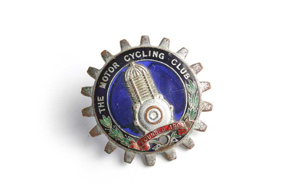 Lot 140 - The Motorcycling Club Enamel Members Badge by Spencer of London