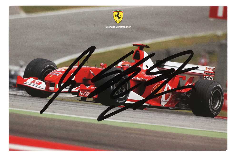 Lot 441 - Michael Schumacher Signed Official Ferrari Postcard