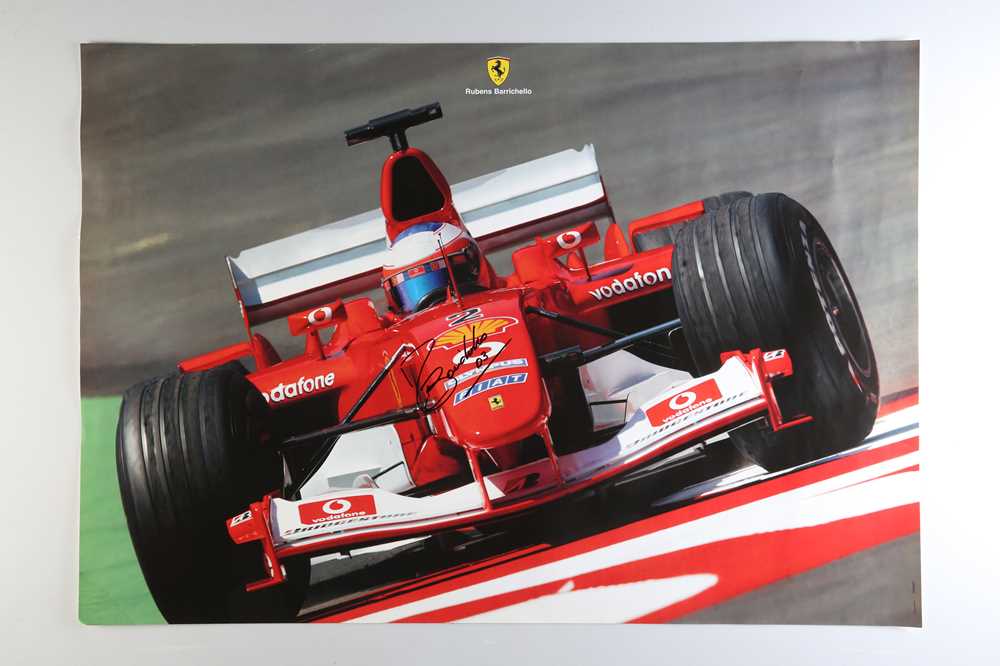 Lot 449 - Rubens Barrichello Signed Official Ferrari Poster