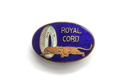 Lot 175 - A Rare Pre-War 'Royal Cord Panther Tyres' Enamel Lapel Badge