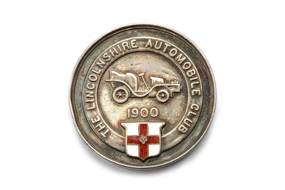 Lot 187 - A Rare Lincolnshire Automobile Club Solid Silver/Enamel Award Medallion, Dated 1905