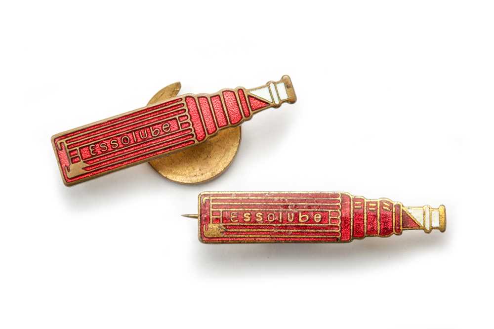 Lot 537 - Two Early Esso Essolube Badges