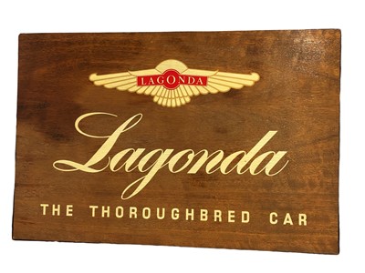 Lot 547 - A Large and Rare Lagonda Advertising Sign, c1950's