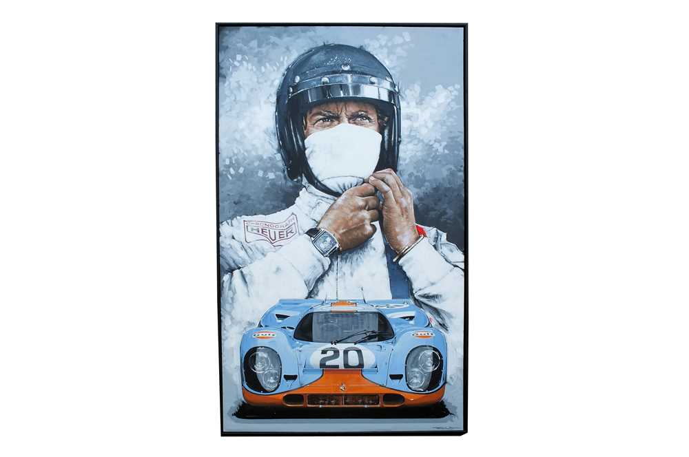 Lot 551 - An Original Porsche 917 at Le Mans 1971 / Steve McQueen Artwork by Tony Upson