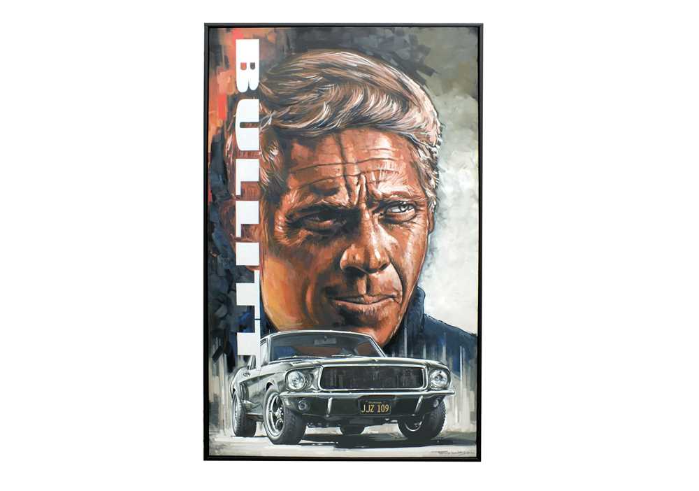 Lot 552 - An Original Steve McQueen / Bullitt Artwork by Tony Upson