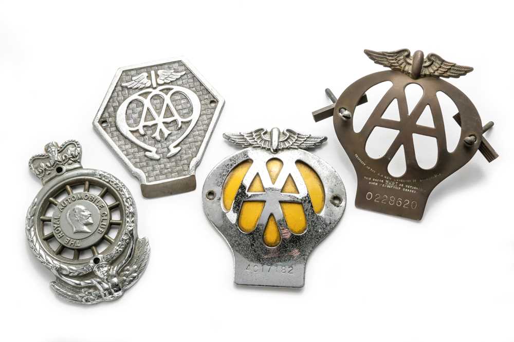 Lot 563 - Four AA and RAC Membership Badges