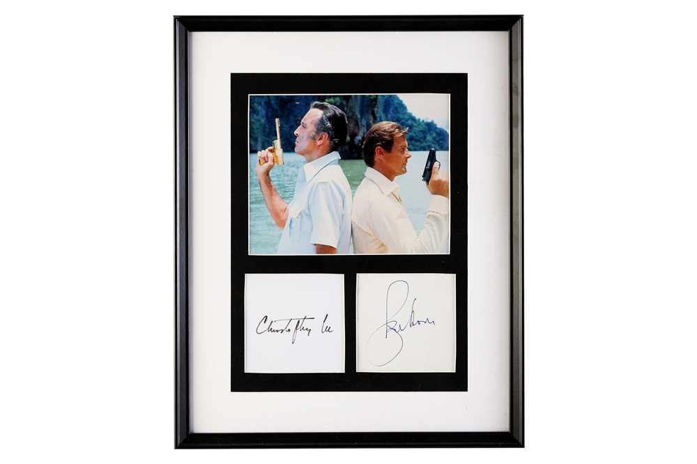 Lot 75 - Roger Moore and Christopher Lee - James Bond - 'The Man with the Golden Gun' Autograph Presentation