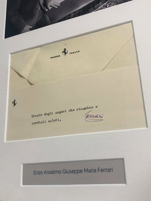 Lot 94 - Enzo Ferrari Autograph Presentation (1898 - 1988)