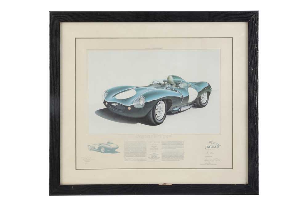 Lot 628 - A Jaguar D-Type Artwork Print (Signed)