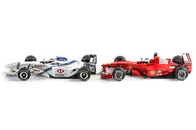Lot 660 - Two 1:18 Scale Signed Formula One Models by Minichamps / Hot Wheels