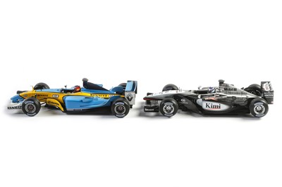 Lot 663 - Two Signed 1:18 Scale Formula One Models by Hot Wheels