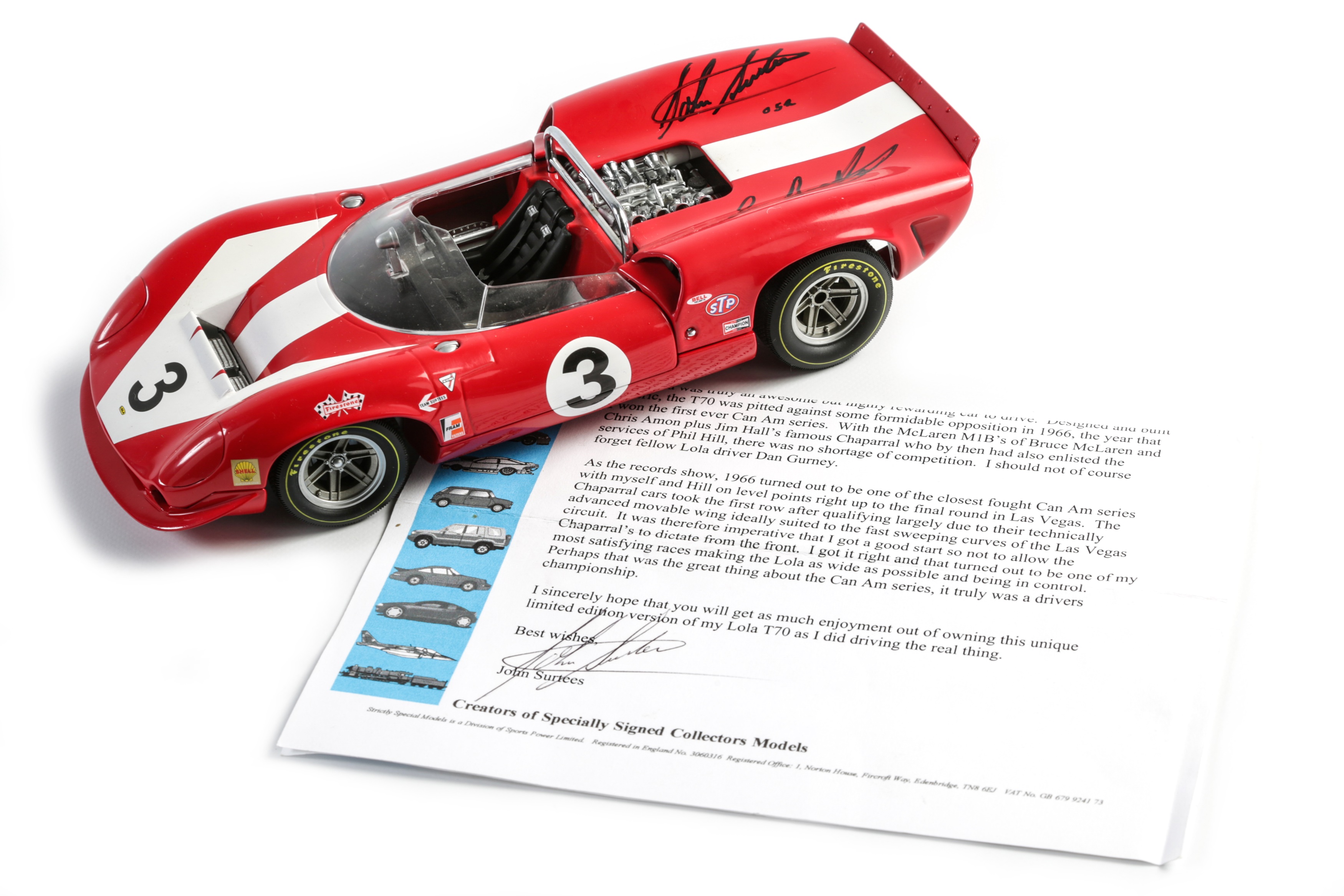 Lot 669 - Signed GMP 1:18 Scale 1966 'Team Surtees'