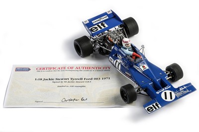 Lot 676 - Grand Prix Classics 1:18 Scale Tyrrell Ford 003 Model – Signed by Jackie Stewart