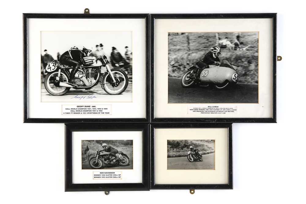 Lot 703 - Four Signed Motorcycle Racing Photographs