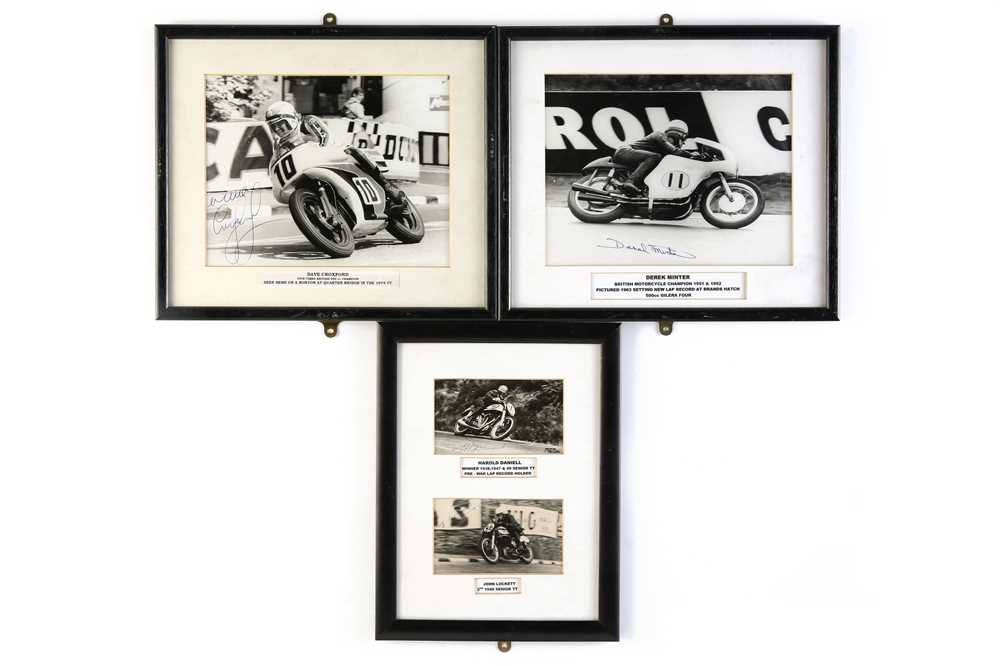 Lot 705 - Three Motorcycle Racing Signed Photograph Displays