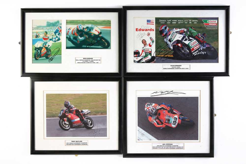 Lot 708 - Four Large-Format Signed Motorcycle Racing Photographs