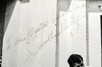 Lot 718 - Carroll Shelby and Temple Buell Signed Large-Format Photograph