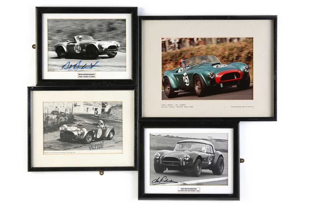 Lot 760 - Four Signed Photographs Depicting AC/Shelby Cobras