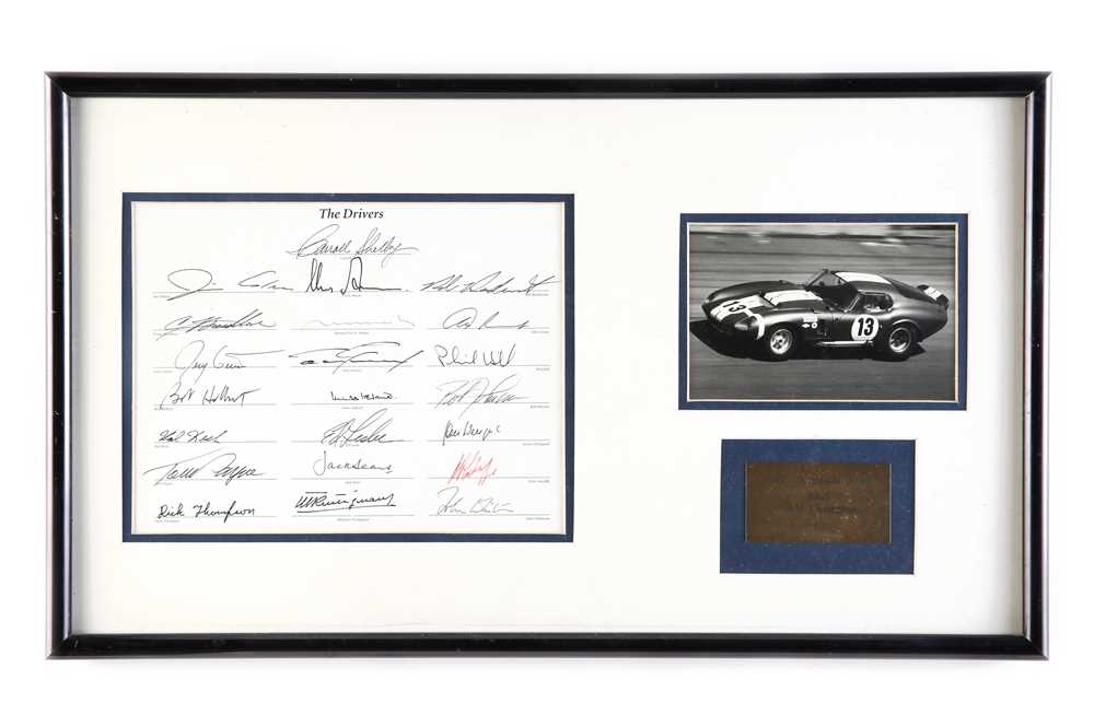Lot 762 - Shelby American Cobra 1965 World Champions Limited Edition Autograph Display