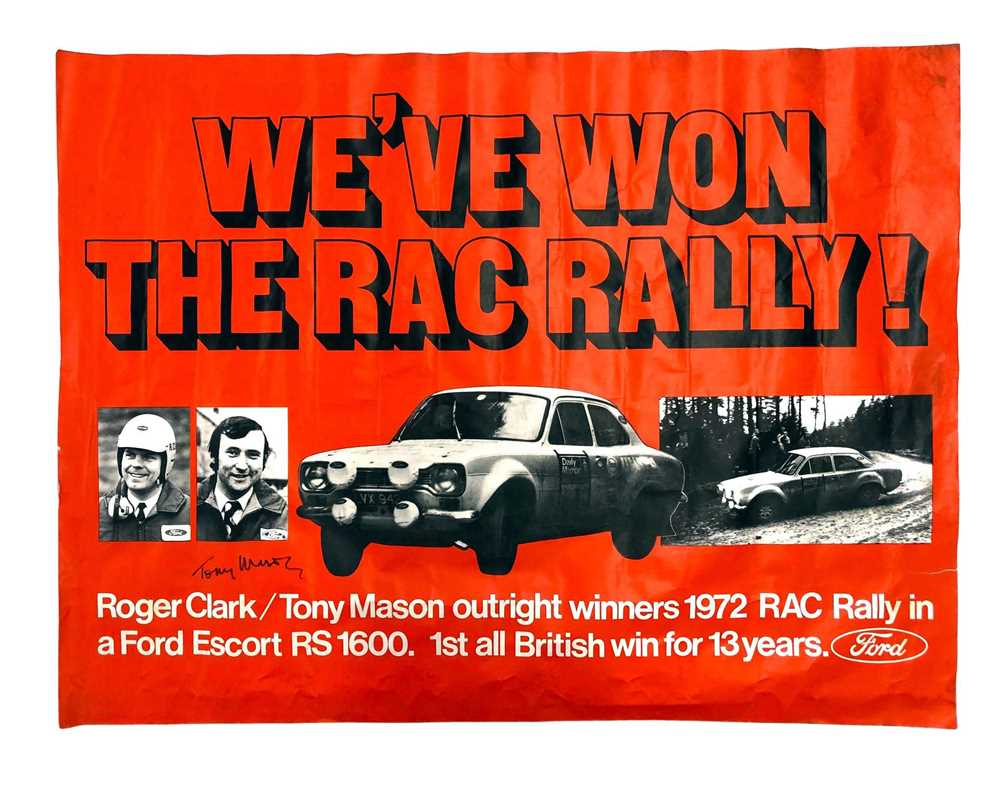 Lot 139 - A Large Ford Escort RAC Rally Victory Poster (Signed)