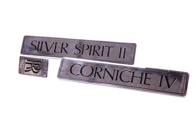 Lot 112 - Three Rolls-Royce Badges - Corniche IV and Silver Spirit II