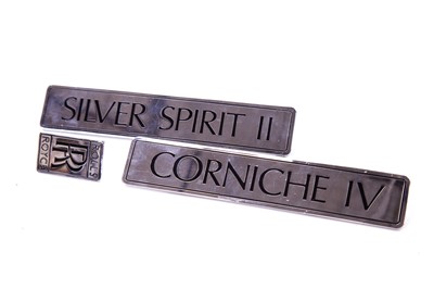 Lot 112 - Three Rolls-Royce Badges - Corniche IV and Silver Spirit II