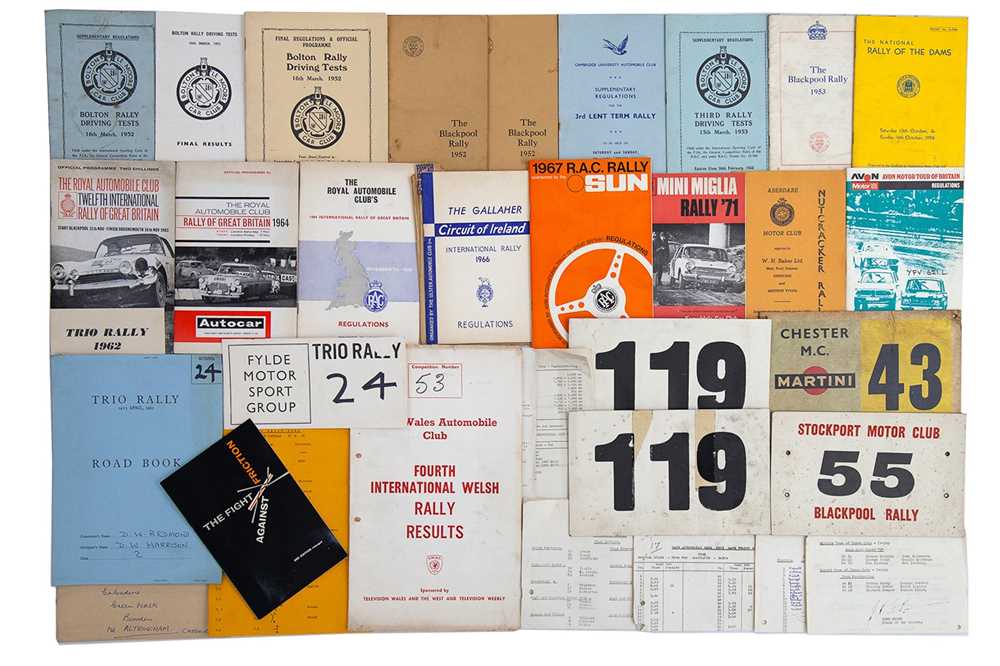 Lot 31 - Quantity of British Rallying Paperwork / Ephemera