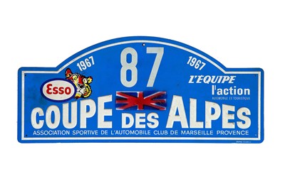 Lot 38 - Coupe Des Alpes Competitor Rally Plaque, 1967