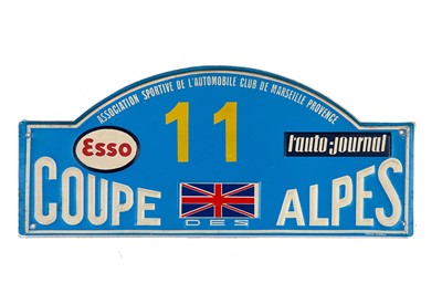 Lot 40 - Coupe Des Alpes Competitor Rally Plaque