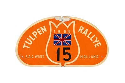 Lot 42 - Tulip Rally Competitor Plaque, 1964