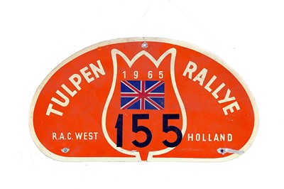 Lot 43 - Tulip Rally Competitor Plaque, 1965