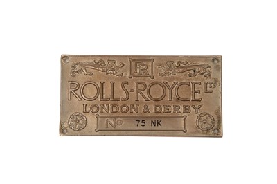 Lot 125 - Rolls-Royce Chassis Plate/ RREC Records