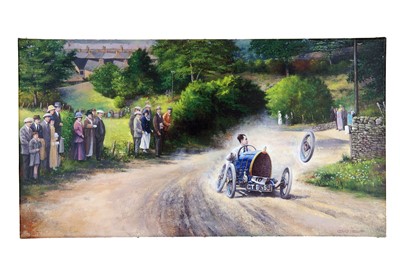 Lot 69 - Gerald Freeman Giclée Canvas Print - Raymond Mays and the Brescia Bugatti