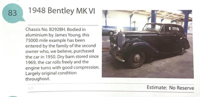 Lot 42 - 1948 Bentley MkVI Saloon
