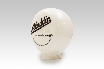 Lot 107 - Aladdin 'Pink Paraffin' Glass Pump Globe