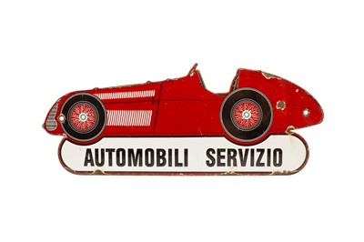 Lot 125 - A Rare Alfa Romeo 'Automobili Servizio' Pictorial Enamel Sign