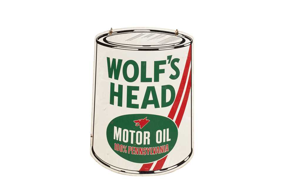 Lot 126 - Wolf's Head Motor Oil Advertising Sign