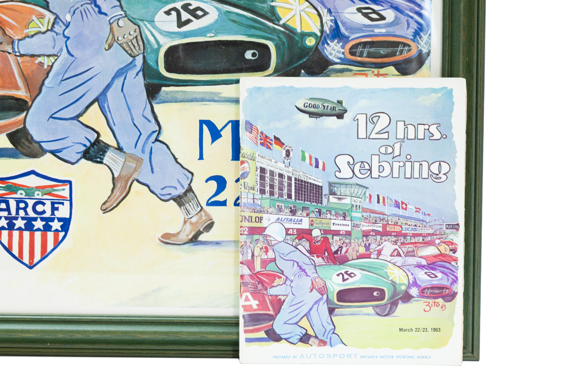 Lot 166 - Original Sebring Race Poster and Souvenir Lot 166 - Original Sebring Race Poster and Souvenir