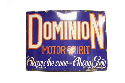 Lot 14 - A Large Dominion Motor Spirit Enamel Sign