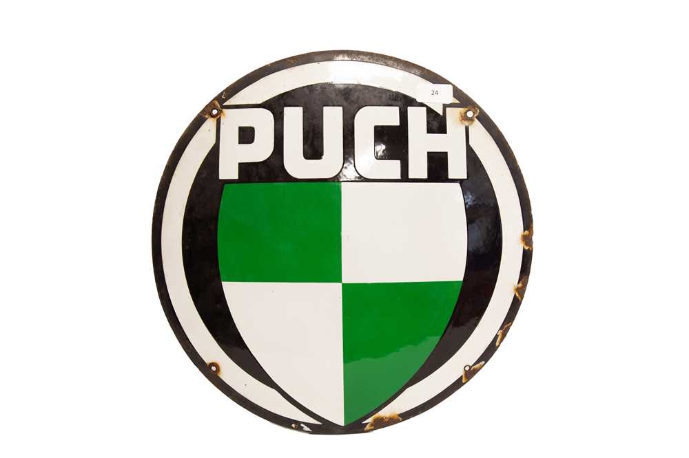 Lot 24 - Puch Enamel Advertising Sign